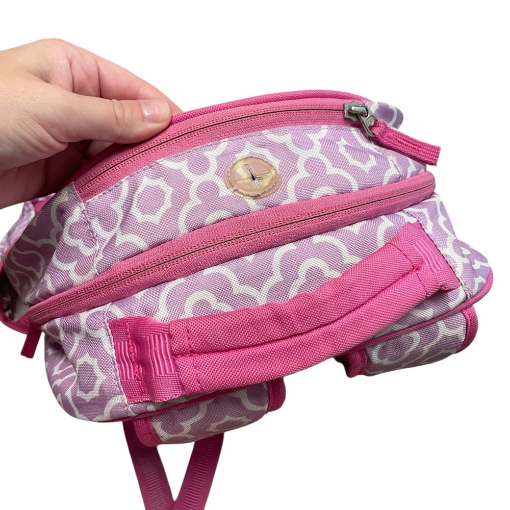 Pottery Barn Kids Purple and Pink Geometric Pattern Small Backpack - Picture 6 of 13